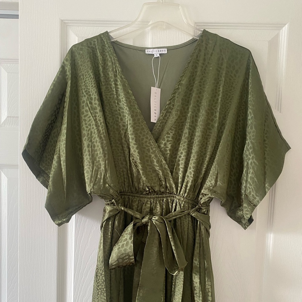 Savannah Print Kimono Maxi | Olive - S